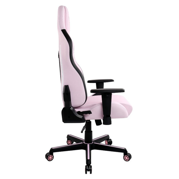 Pink Ergonomic Swivel Chair with Adjustable Height and Rolling Casters for Gamers