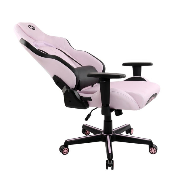 Pink Ergonomic Swivel Chair with Adjustable Height and Rolling Casters for Gamers