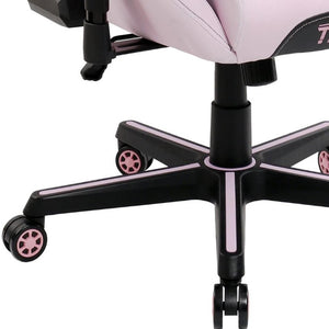 Pink Ergonomic Swivel Chair with Adjustable Height and Rolling Casters for Gamers