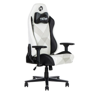 Black Swivel Gaming Chair with Adjustable Height and Rolling Caster Base