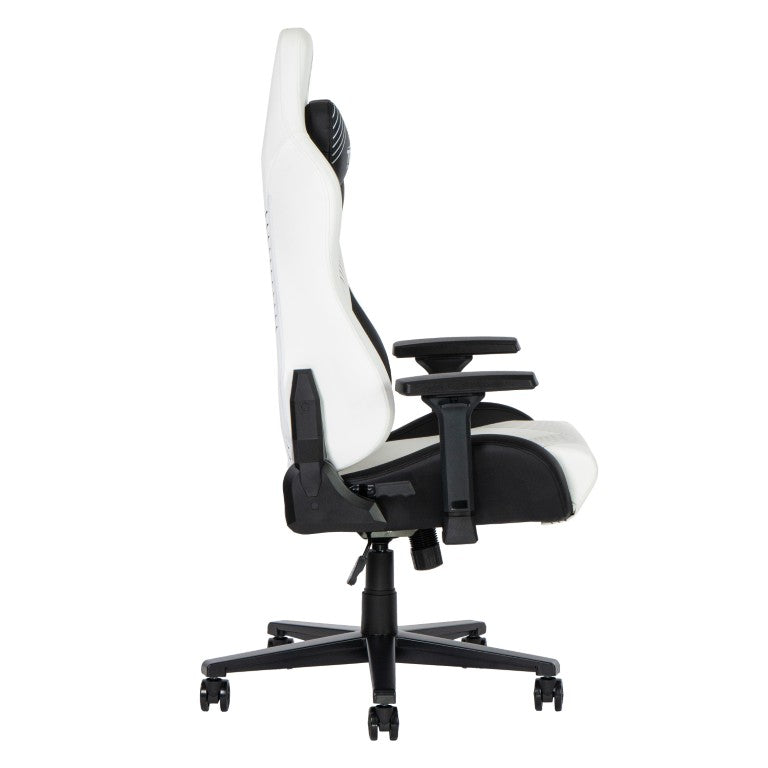 Black Swivel Gaming Chair with Adjustable Height and Rolling Caster Base