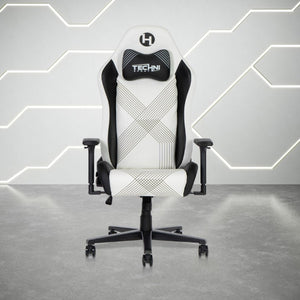 Black Swivel Gaming Chair with Adjustable Height and Rolling Caster Base