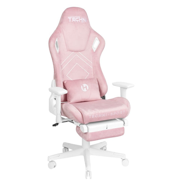 Pink Ergonomic Swivel Desk Chair with Adjustable Height for Study or Gaming