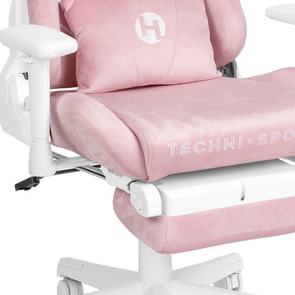 Pink Ergonomic Swivel Desk Chair with Adjustable Height for Study or Gaming