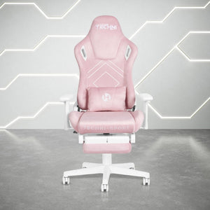 Pink Ergonomic Swivel Desk Chair with Adjustable Height for Study or Gaming