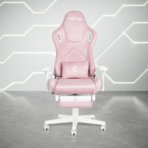 Pink Ergonomic Swivel Desk Chair with Adjustable Height for Study or Gaming