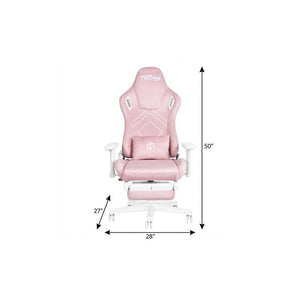 Pink Ergonomic Swivel Desk Chair with Adjustable Height for Study or Gaming