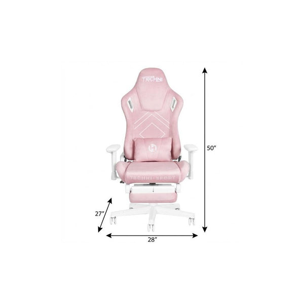 Pink Ergonomic Swivel Desk Chair with Adjustable Height for Study or Gaming