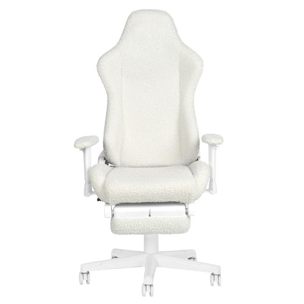 Ergonomic Swivel Gaming Chair with Adjustable Height Rolling Base and Built-in Footrest Support