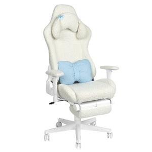 Ergonomic Swivel Gaming Chair with Adjustable Height Rolling Base and Built-in Footrest Support