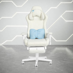 Ergonomic Swivel Gaming Chair with Adjustable Height Rolling Base and Built-in Footrest Support