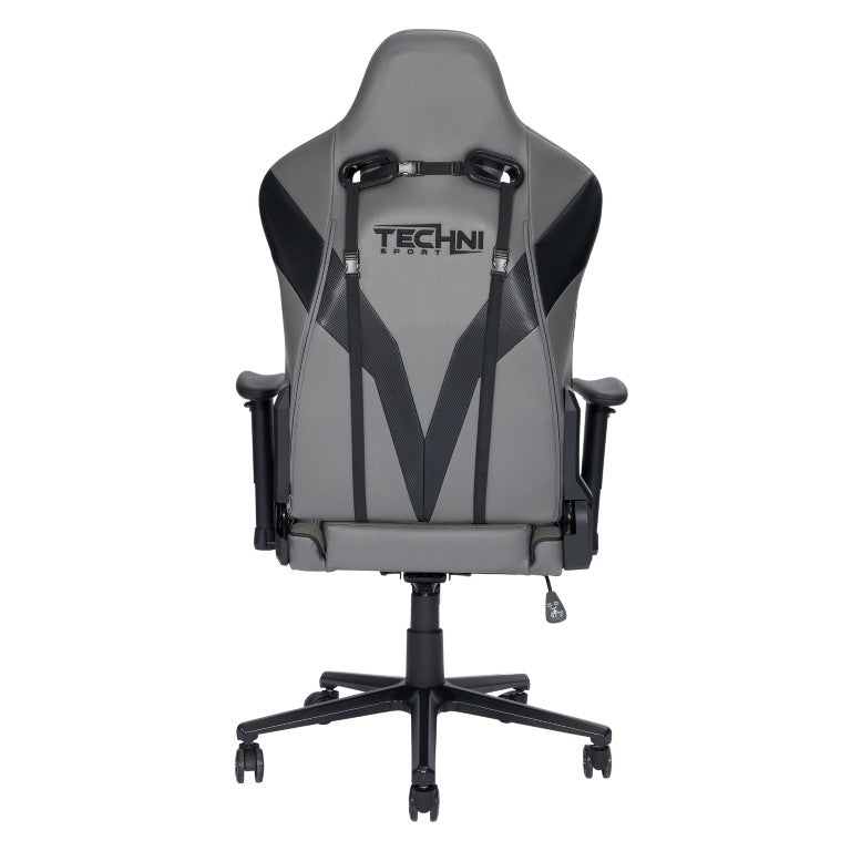 HomeRoots Gray Ergonomic Swivel Gaming Chair with Adjustable Height and Rolling Casters 727709