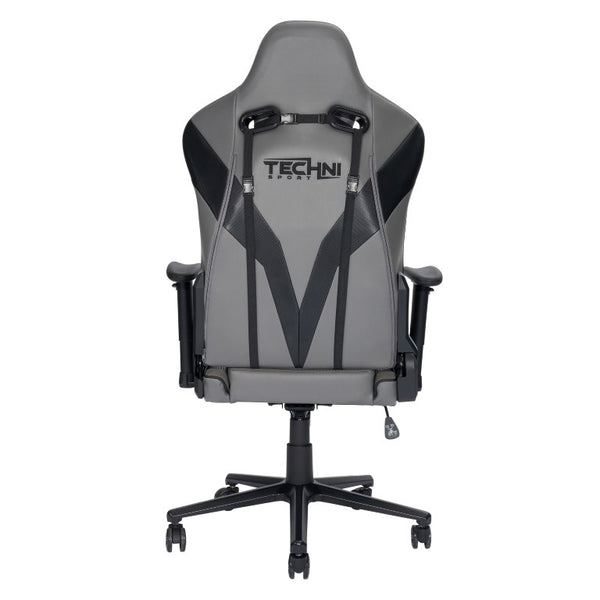HomeRoots Gray Ergonomic Swivel Gaming Chair with Adjustable Height and Rolling Casters 727709