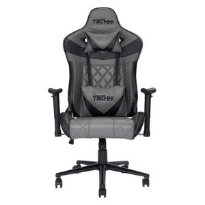 Gray Ergonomic Swivel Gaming Chair with Adjustable Height and Rolling Casters