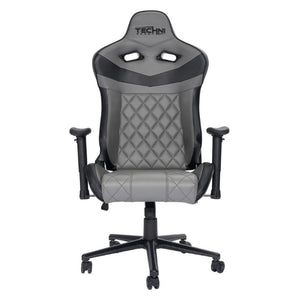 Gray Ergonomic Swivel Gaming Chair with Adjustable Height and Rolling Casters