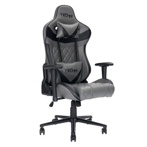 Gray Ergonomic Swivel Gaming Chair with Adjustable Height and Rolling Casters
