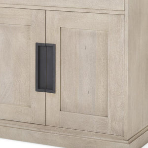 19 Inch Solid Wood Accent Cabinet with Dual Doors and Bottom Drawer for Stylish Home Storage