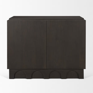 HomeRoots 18 Inch Solid Wood Accent Cabinet Dual Door Storage for Living Room or Entryway 727715
