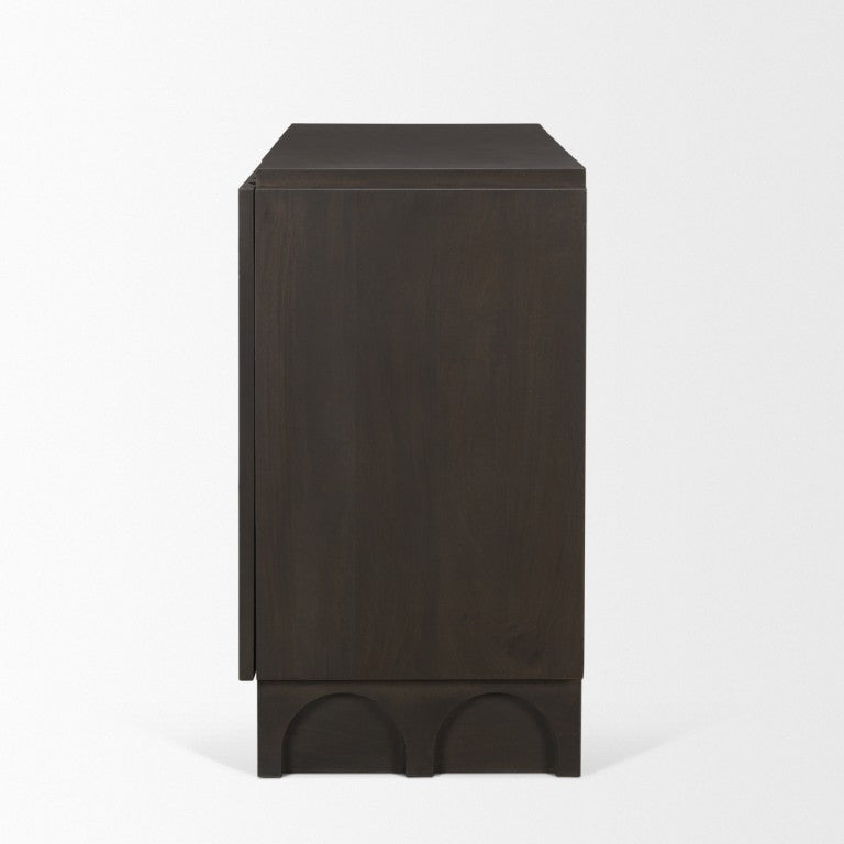 HomeRoots 18 Inch Solid Wood Accent Cabinet Dual Door Storage for Living Room or Entryway 727715