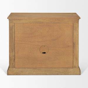 19 Inch Solid Wood Accent Cabinet with Dual Doors and Bottom Drawer for Stylish Home Storage