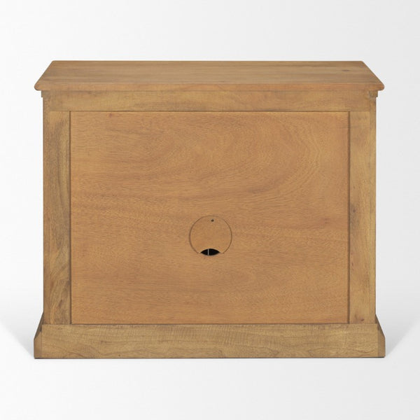 19 Inch Solid Wood Accent Cabinet with Dual Doors and Bottom Drawer for Stylish Home Storage