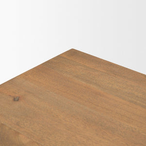 19 Inch Solid Wood Accent Cabinet with Dual Doors and Bottom Drawer for Stylish Home Storage