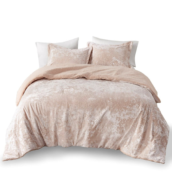 English Elm Twin/Twin Xl Crushed Velvet Sherpa Reversible Comforter Set - Luxe Softness, Hypoallergenic & Machine Washable B035129824-GIGA