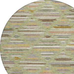 HomeRoots 8 Foot Round Southwestern Geometric Polyester Area Rug Washable Indoor Outdoor Patio 727741