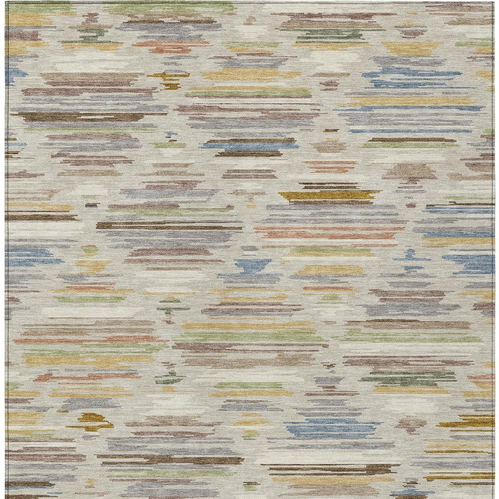 HomeRoots Southwestern Geometric Washable Polyester Area Rug Low Pile for Indoor Outdoor Living Spaces 5' x 8' 727746