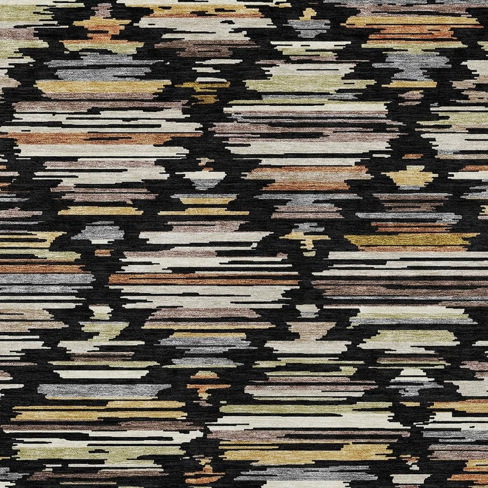 HomeRoots Southwestern Geometric Tribal Washable Polyester Area Rug for Indoor Outdoor Living Spaces 9' x 12' 727755