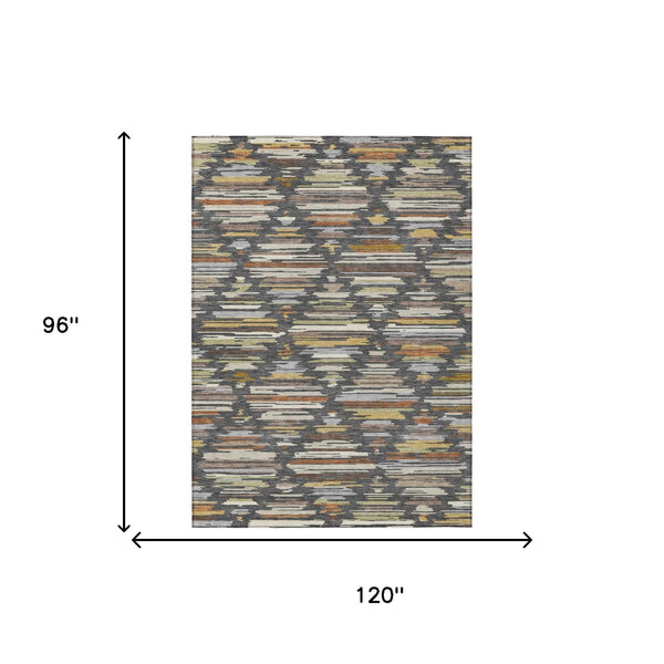 Geometric Southwestern Washable Polyester Area Rug for Indoor Outdoor and High Traffic Living Spaces