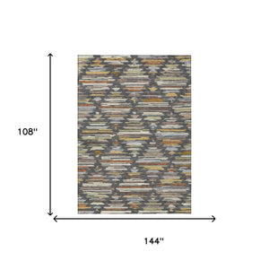 Geometric Southwestern Washable Polyester Area Rug for Indoor Outdoor and High Traffic Living Spaces