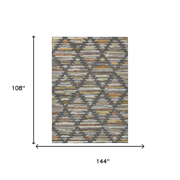 Geometric Southwestern Washable Polyester Area Rug for Indoor Outdoor and High Traffic Living Spaces