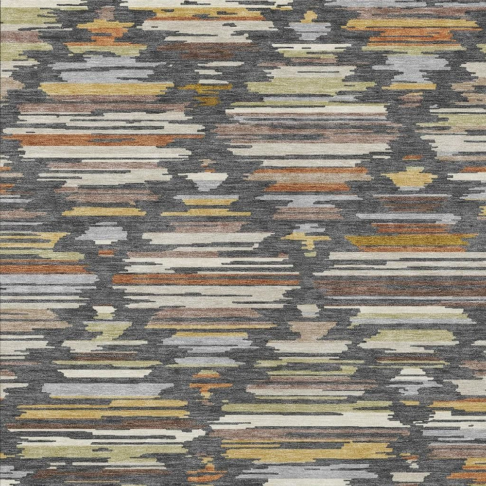 HomeRoots Geometric Southwestern Washable Polyester Area Rug for Indoor Outdoor and High Traffic Living Spaces 10' x 14' 727768