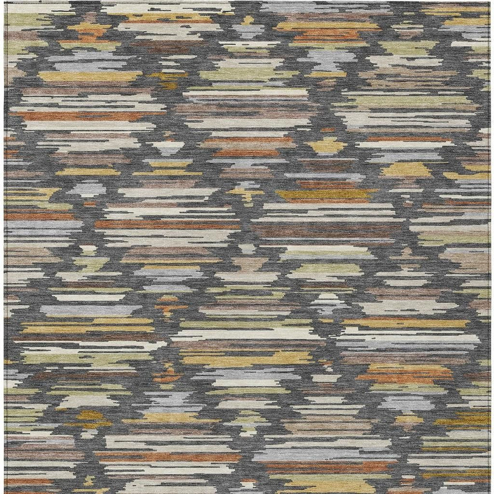 HomeRoots Geometric Southwestern Washable Polyester Area Rug for Indoor Outdoor and High Traffic Living Spaces 10' x 14' 727768
