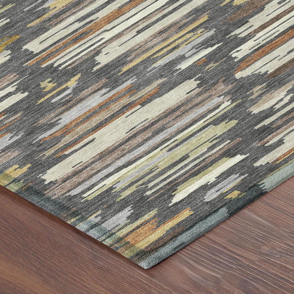 Geometric Southwestern Washable Polyester Area Rug for Indoor Outdoor and High Traffic Living Spaces