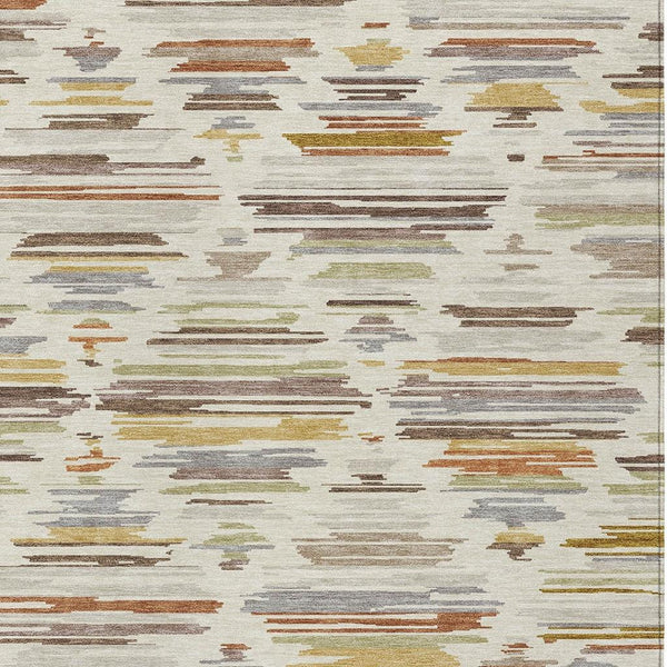 Southwestern Geometric Washable Polyester Area Rug for Indoor Outdoor Patios and Entryways