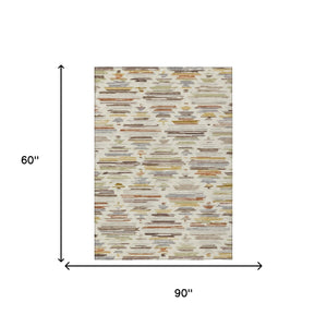 Southwestern Geometric Washable Polyester Area Rug for Indoor Outdoor Patios and Entryways