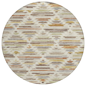 8 Foot Round Southwestern Geometric Polyester Rug for Indoor Outdoor High Traffic Areas
