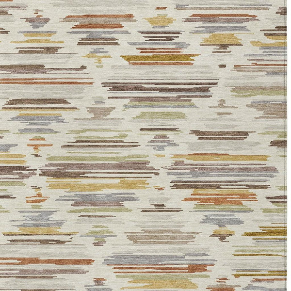 Southwestern Geometric Washable Polyester Area Rug for Indoor Outdoor Patios and Entryways