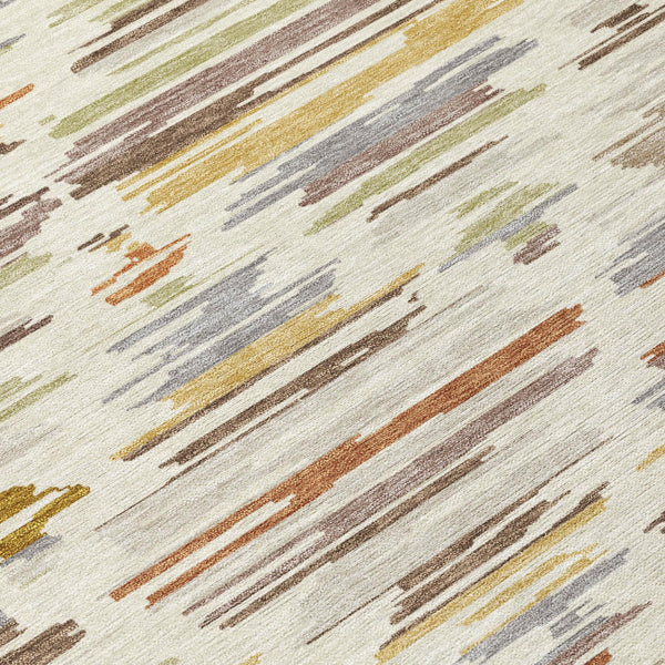 Southwestern Geometric Washable Polyester Area Rug for Indoor Outdoor Patios and Entryways