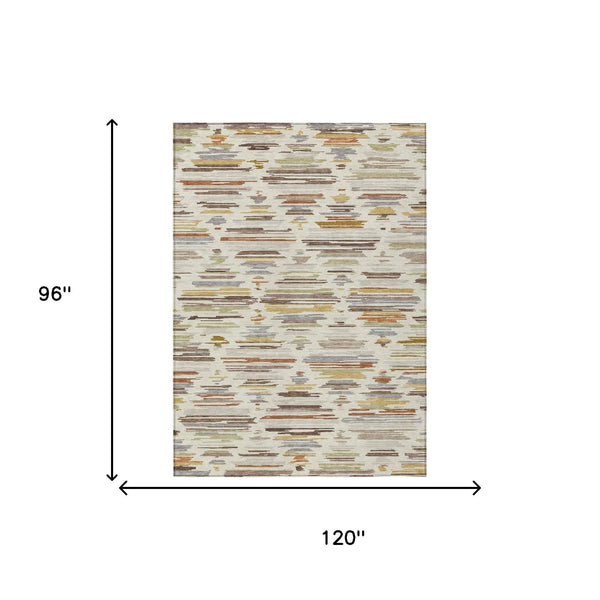 Southwestern Geometric Washable Polyester Area Rug for Indoor Outdoor Patios and Entryways