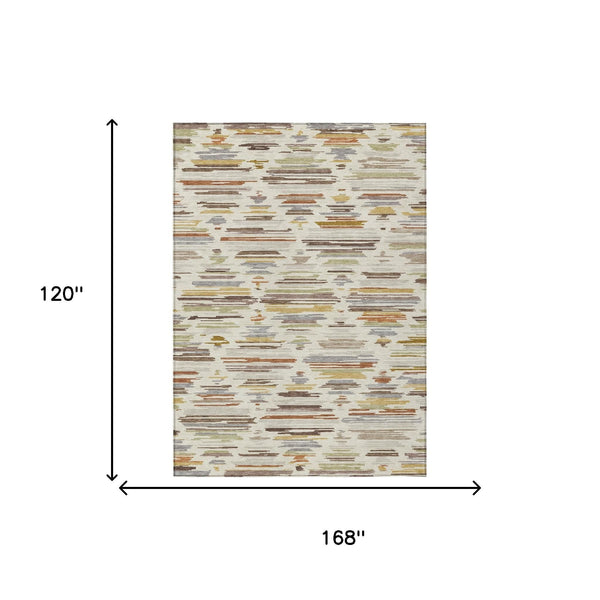 Southwestern Geometric Washable Polyester Area Rug for Indoor Outdoor Patios and Entryways