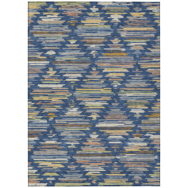 Southwestern Geometric Washable Polyester Area Rug for Indoor Outdoor Patios and Living Spaces
