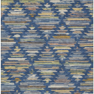 Southwestern Geometric Washable Polyester Area Rug for Indoor Outdoor Patios and Living Spaces