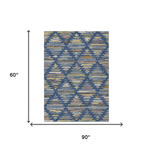 Southwestern Geometric Washable Polyester Area Rug for Indoor Outdoor Patios and Living Spaces