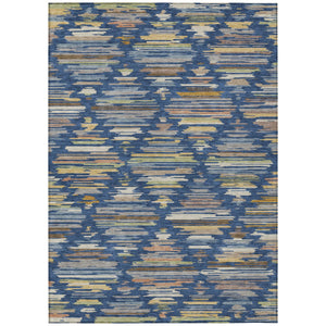 Southwestern Geometric Washable Polyester Area Rug for Indoor Outdoor Patios and Living Spaces