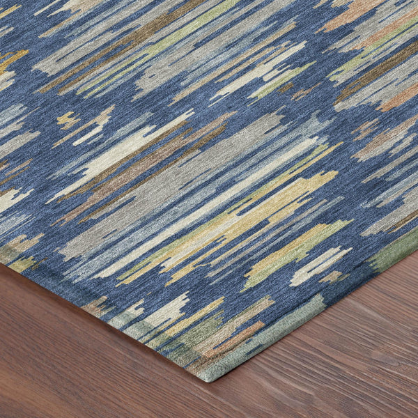 Southwestern Geometric Washable Polyester Area Rug for Indoor Outdoor Patios and Living Spaces