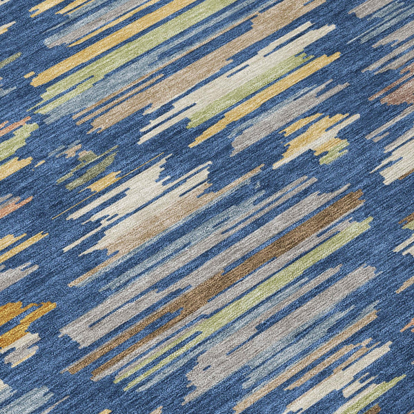 Southwestern Geometric Washable Polyester Area Rug for Indoor Outdoor Patios and Living Spaces