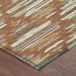 Southwestern Geometric Polyester Area Rug Washable Indoor Outdoor Patio and Entryway